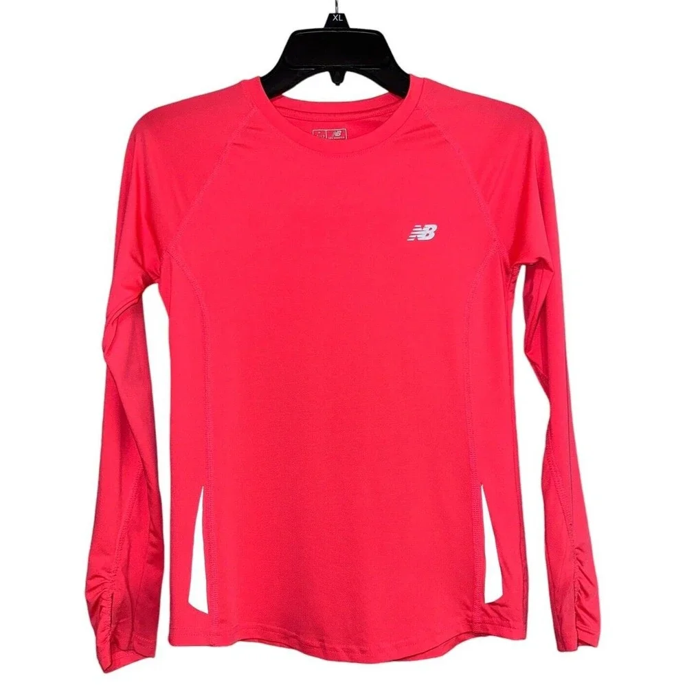 New Balance Girls‎ Size M 10/12 Long Sleeve Long Sleeve Pullover Pink Shirt